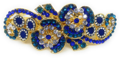 

Khubsurat Hair Back-Pin / Hair Pin / Hair Clip with Blue Color Stone Stud, Gold Tone Back Pin(Gold, Blue)