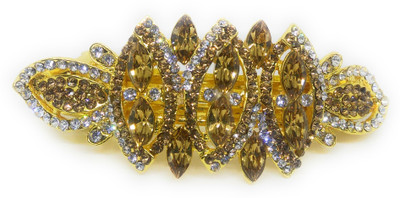 

Khubsurat Hair Back-Pin / Hair Pin / Hair Clip with Golden Color Kundan & Stone Stud, Gold Tone Back Pin(Gold)