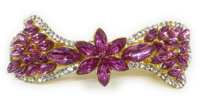 

Khubsurat Hair Back-Pin / Hair Pin / Hair Clip with Pink Color Kundan & Stone Stud, Gold Tone Back Pin(Gold, Pink)