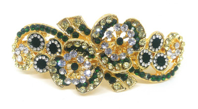 

Khubsurat Hair Back-Pin / Hair Pin / Hair Clip with Green Color Stone Stud, Gold Tone Back Pin(Gold, Green)