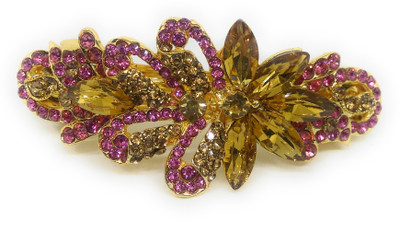 

Khubsurat Hair Back-Pin / Hair Pin / Hair Clip with Pink Color Stone & Golden Kundan Stud, Gold Tone Back Pin(Gold, Pink)