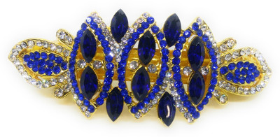 

Khubsurat Hair Back-Pin / Hair Pin / Hair Clip with Blue Color Kundan & Stone Stud, Gold Tone Back Pin(Gold, Blue)