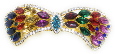 

Khubsurat Hair Back-Pin / Hair Pin / Hair Clip with Multi Color Kundan & Stone Stud, Gold Tone Back Pin(Gold, Multicolor)