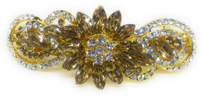 

Khubsurat Hair Back-Pin / Hair Pin / Hair Clip with Golden Color Kundan & Stone Stud, Gold Tone Back Pin(Gold)