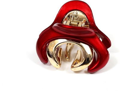 

Suhaavi Red and Gold Shining Hair Claw(Red)