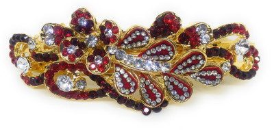 

Khubsurat Hair Back-Pin / Hair Pin / Hair Clip with Red Color Stone Stud, Gold Tone Back Pin(Gold, Red)