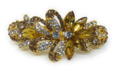 

Khubsurat Hair Back-Pin / Hair Pin / Hair Clip with Golden Color Kundan & Stone Stud, Gold Tone Back Pin(Gold)