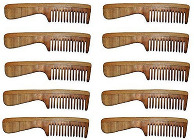 

Prime Neem Wood Comb 100% Handemade Anti-Dandruff Comb (Model No.4 Set Of 10 Combs)