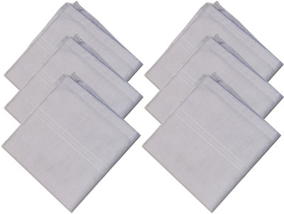 Shop At Bargain Pure White SW Formal Handkerchief Pack Of 6 [ White ] Handkerchief(Pack of 6)