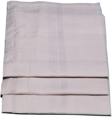 Shop At Bargain Pure White Raj Handkerchief Pack Of 3 [ White ] Handkerchief(Pack of 3)