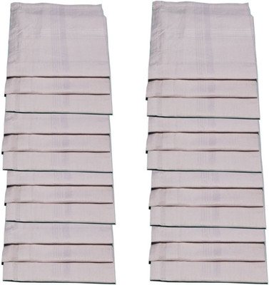 Shop At Bargain Pure White Raj Handkerchief Pack Of 24 [ White ] Handkerchief(Pack of 24)