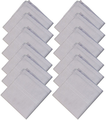 Ishaya Stores Pure White SW Formal Handkerchief Pack Of 12 [ White ] Handkerchief(Pack of 12)