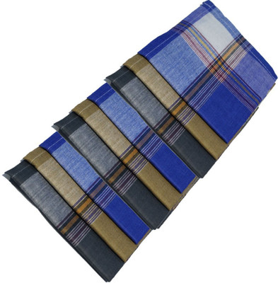Shop At Bargain Multi Checkered SW Formal Handkerchief Pack Of 9 [ Multicolor ] Handkerchief(Pack of 9)
