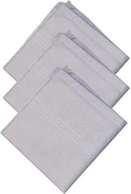 Shop At Bargain Pure White SW Formal Handkerchief Pack Of 3 [ White ] Handkerchief(Pack of 3)