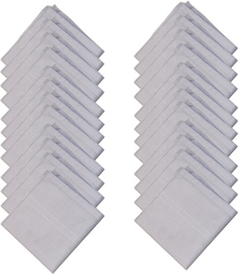 Ishaya Stores Pure White SW Formal Handkerchief Pack Of 24 [ White ] Handkerchief(Pack of 24)