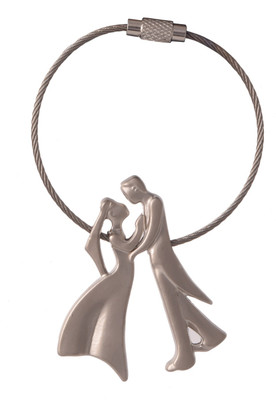 

SLN Retail Silver Designer Couple Keychain Key Chain