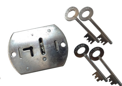 

HLI 6 lever Almirah lock with double lock (round 4 keys) (stainless steel 3 inch keys)(size 82 m.m.) Lock(Grey)