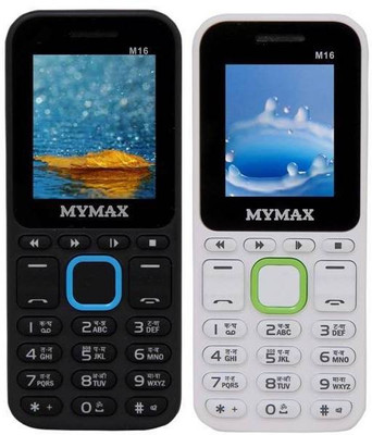 

Mymax M16 Combo of Two Mobiles(Black Blue, White Green)