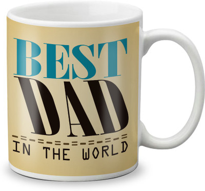 

LOF Best Dad In The World Happy Father's Day gift Ceramic Mug(325 ml), White