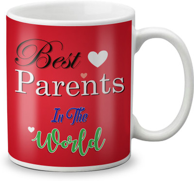 

LOF Best parents in The World Gifts For Father and Mother Ceramic Mug(325 ml), White