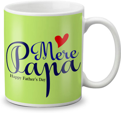 

LOF Mere Papa Gifts For Father's Day Ceramic Printed mug Ceramic Mug(325 ml), White