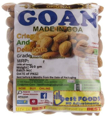 

Original Goan Fresh Premium Quality Regular Size California Almonds(200 g, Pouch)