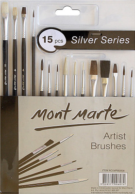 

Mont Marte Silver Series Paint Brushes 15Pcs(Black)