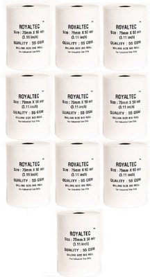 

Royaltec Set of 10 of 55 GSM Unruled 79MMX50Mtr Thermal Paper(Set of 10, White)