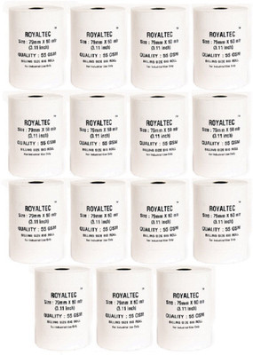 

Royaltec Set of 15 of 55 GSM Unruled 79MMX50Mtr Set of 15 Pos Roll (3 Inch) Thermal Paper(Set of 15, White)