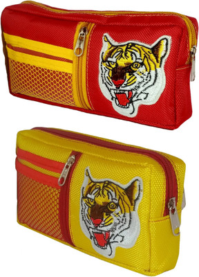 

Monte Polo Combo TIger Art Canvas Pencil Boxes(Set of 2, Multicolor)