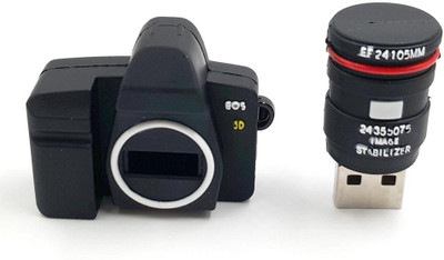 

Microware CAMERA SHAPE USB FLASH DRIVE 16GB PENDRIVE 16 GB Pen Drive(Black)
