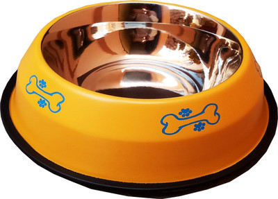 

Petshop7 Round Stainless Steel Pet Bowl(2800 ml Yellow)