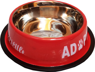 

Petshop7 Round Stainless Steel Pet Bowl(700 ml Red)