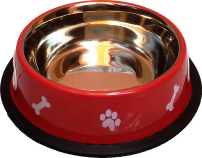 

Petshop7 Stylish - Regular Anti Skid Dog Food Bowl / Dog Bowl (700ML, white) (Small) Round Stainless Steel Pet Bowl(700 ml White)