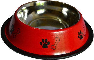 

Pet Needs High Quality Stainless Steel Non Slippery Food Bowls-(Medium-750 ml) Round Steel Pet Bowl(750 ml Red)