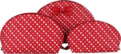 

osaiz Pouch pack of 3 Cosmetic Bag(Red)