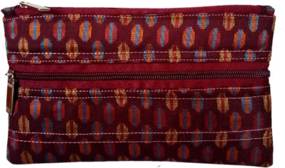 

auk Women's Elegant Stitch Pattern Maroon Silk Hand Money Purse Coin Purse(Maroon)