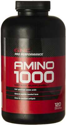 

GNC Pro Performance Amino 1000 - Full Spectrum Amino Acids (120 Softgel Capsule) BCAA(100 g, Unflavored)