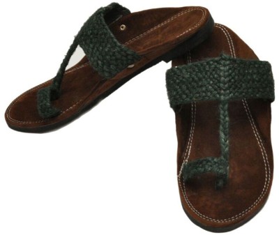 

KOLHAPURI Men Green Sandals