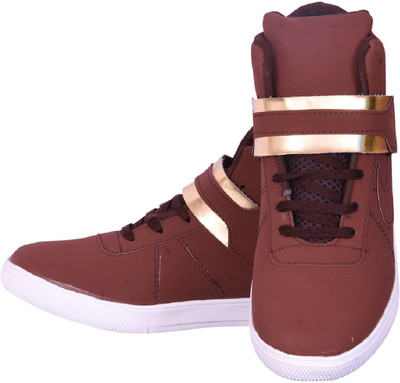 

Johnnie Boy Red Gold Dancing high ankle sneakers Sneakers For Men(Brown