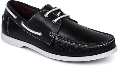 

Berto Daria Leather Boat Shoes Boat Shoes For Men(Black