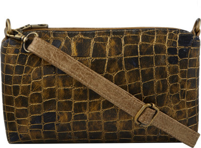 

TARUSA Women Casual Brown Leatherette Sling Bag