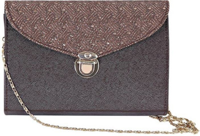 

rovec Girls Evening/Party Brown Silicon Sling Bag