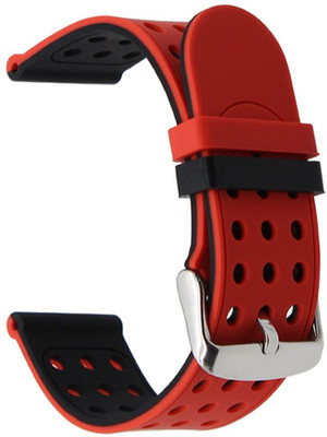 

ACUTAS 24mm Silicone Rubber Watchband Double Side Wearing Strap for Sony Smartwatch 2 SW2 Smart Watch Strap(Black), Black red