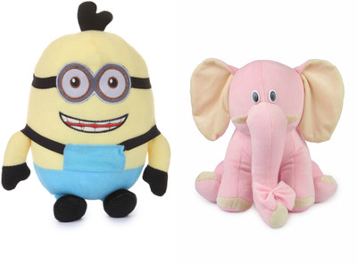

Deals India Smilling Binocular Stuffed Toy(30 cm) and Pink Sitting Elephant (25 cm) combo - 20 cm(Multicolor)