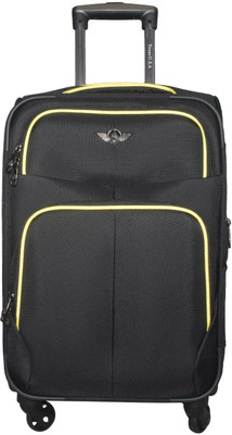 

Texas USA Exclusive Range of Imported Soft Luggage Trolley 24 inch Medium Size Check in Baggage_1333 Expandable Cabin Luggage -  inch(Black