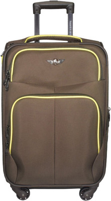 

Texas USA Exclusive Range of Imported Soft Luggage Trolley 24 inch Medium Size Check in Baggage_1333 Expandable Cabin Luggage -  inch(Brown