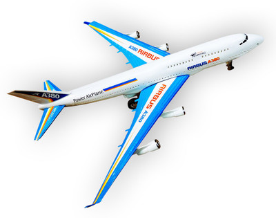 Funrally Airbus A380 Aeroplane(White, Blue), Blue;white
