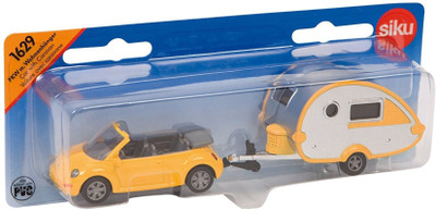 

SIKU CAR WITH TRAILER CARAVAN(Yellow, White), White;yellow