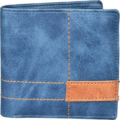 

SP Men Blue Artificial Leather Wallet(6 Card Slots), 12